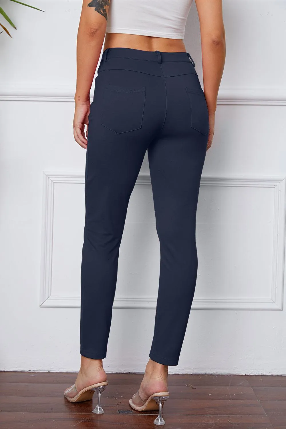 Leisure Chic Stretch High Waisted Skinny Pants