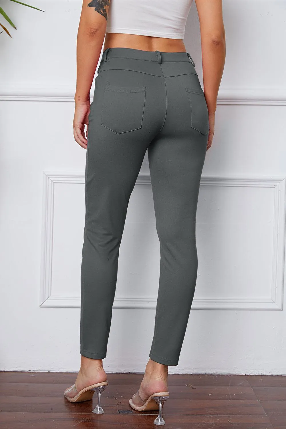 Leisure Chic Stretch High Waisted Skinny Pants