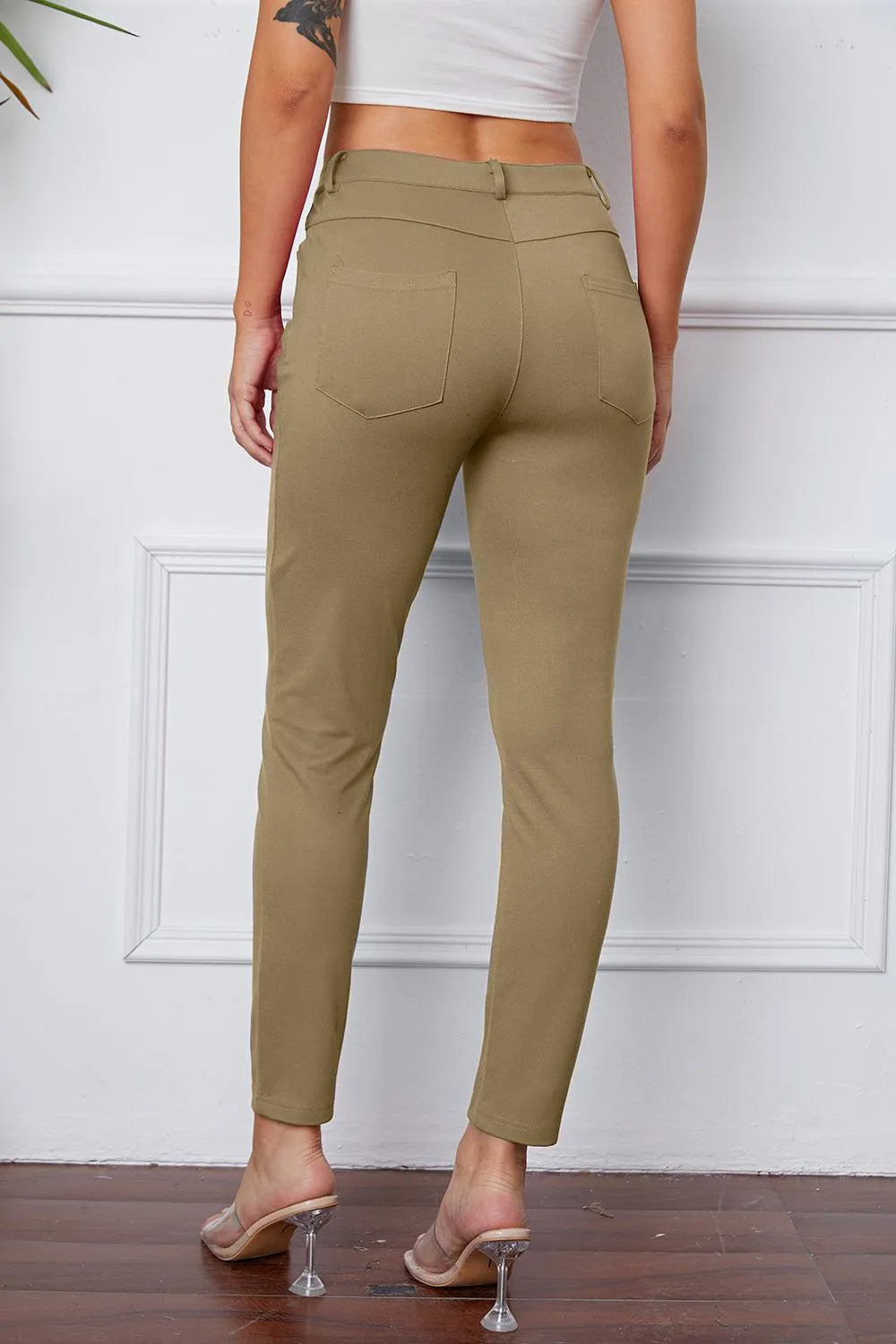 Leisure Chic Stretch High Waisted Skinny Pants