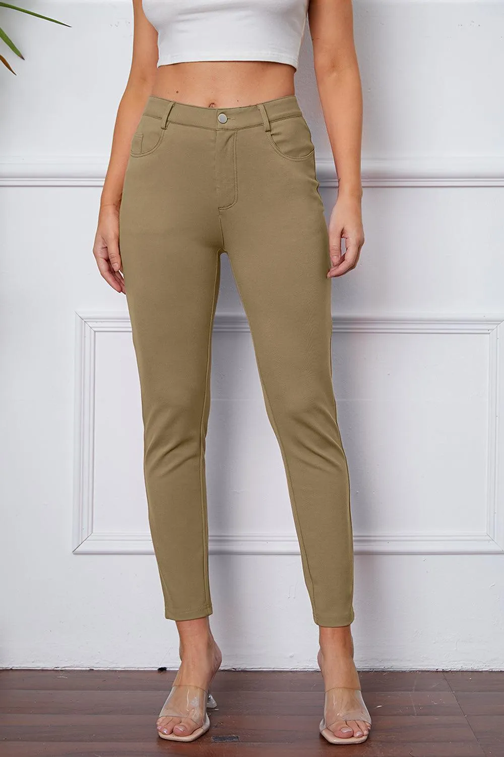 Leisure Chic Stretch High Waisted Skinny Pants
