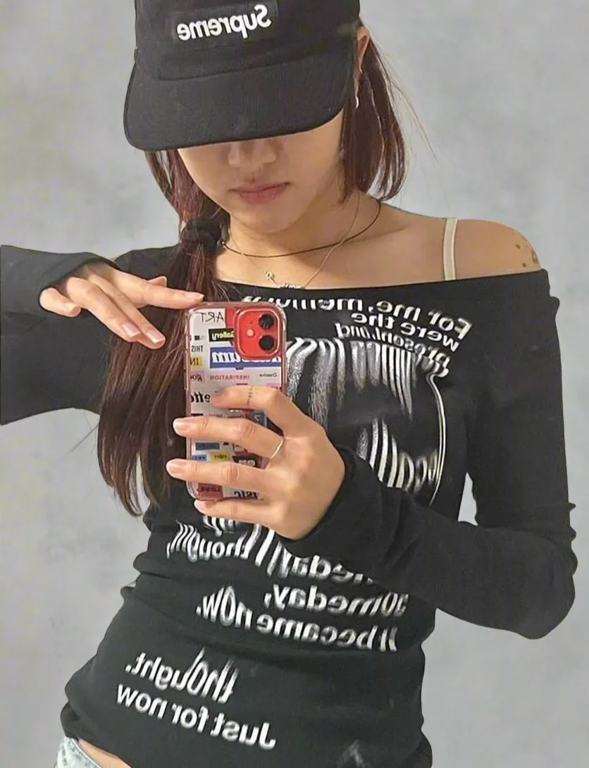 Letter Printing Long Sleeve T-Shirt
