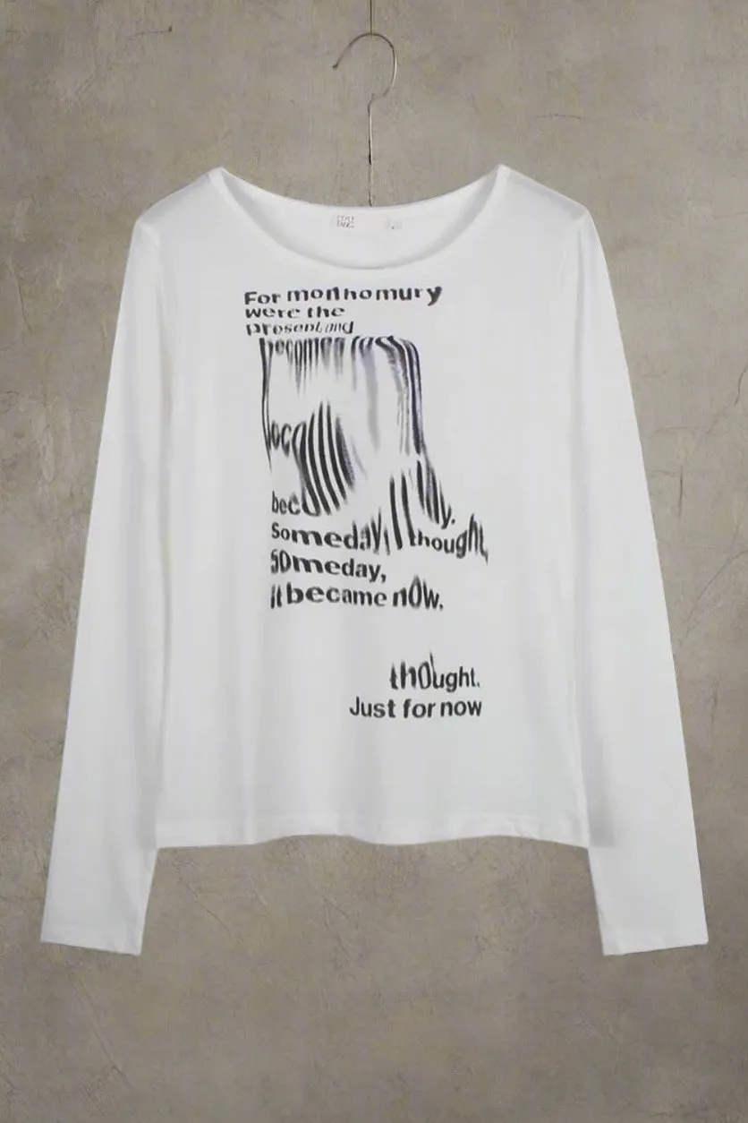 Letter Printing Long Sleeve T-Shirt