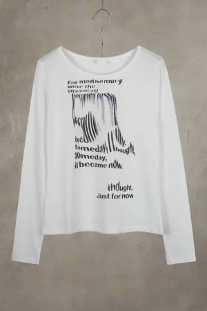 Letter Printing Long Sleeve T-Shirt