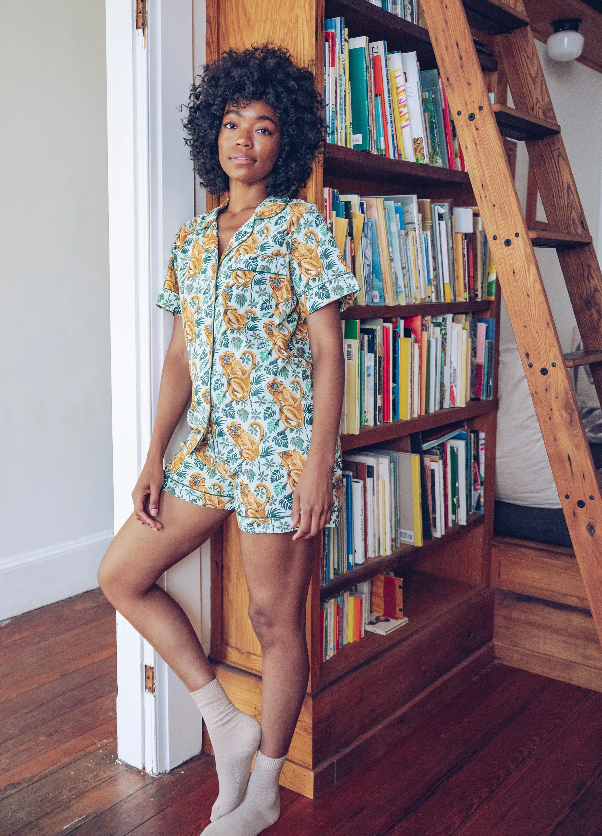Lion Tamarin - Short PJ Set - Jade