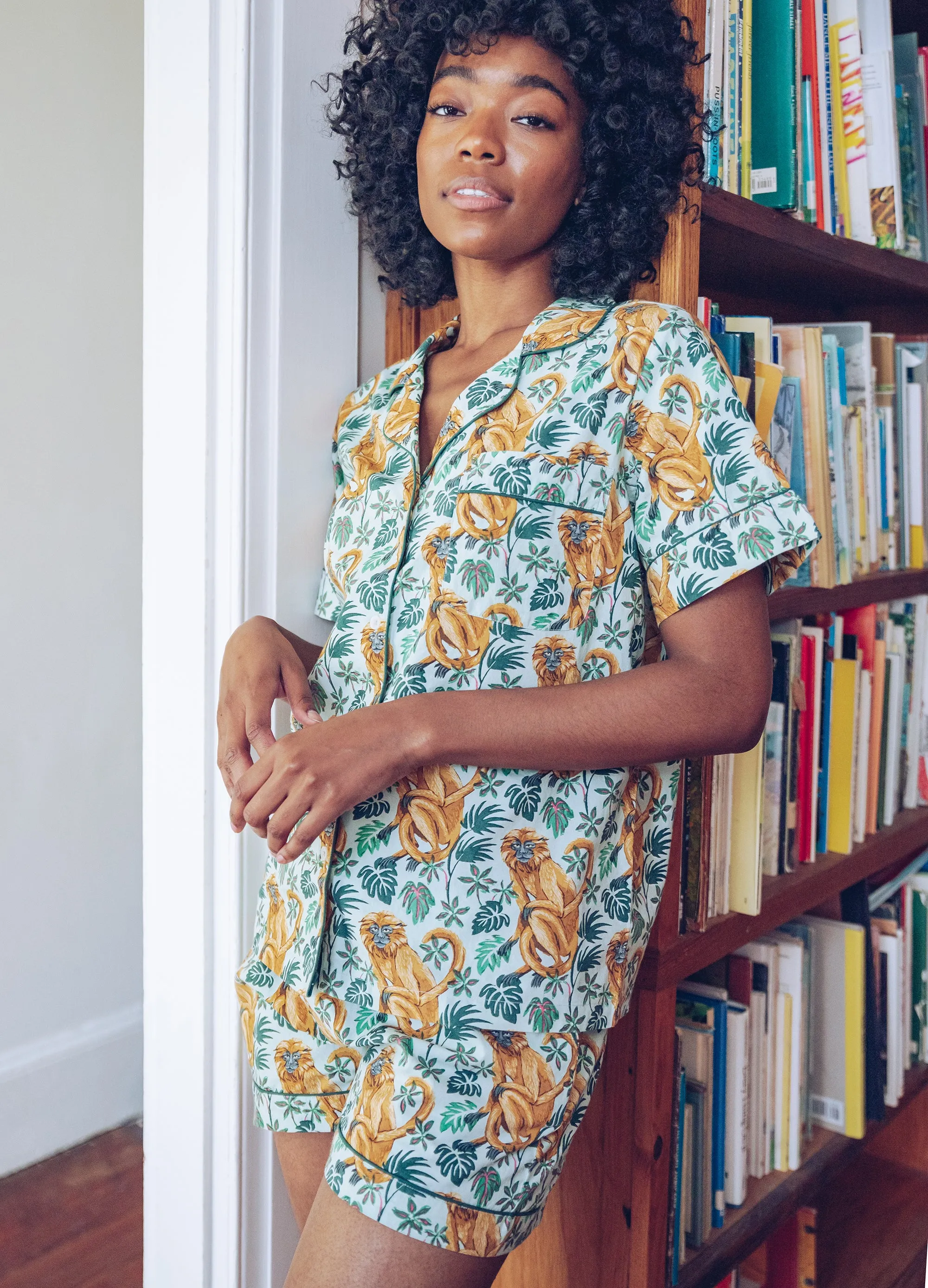 Lion Tamarin - Short PJ Set - Jade