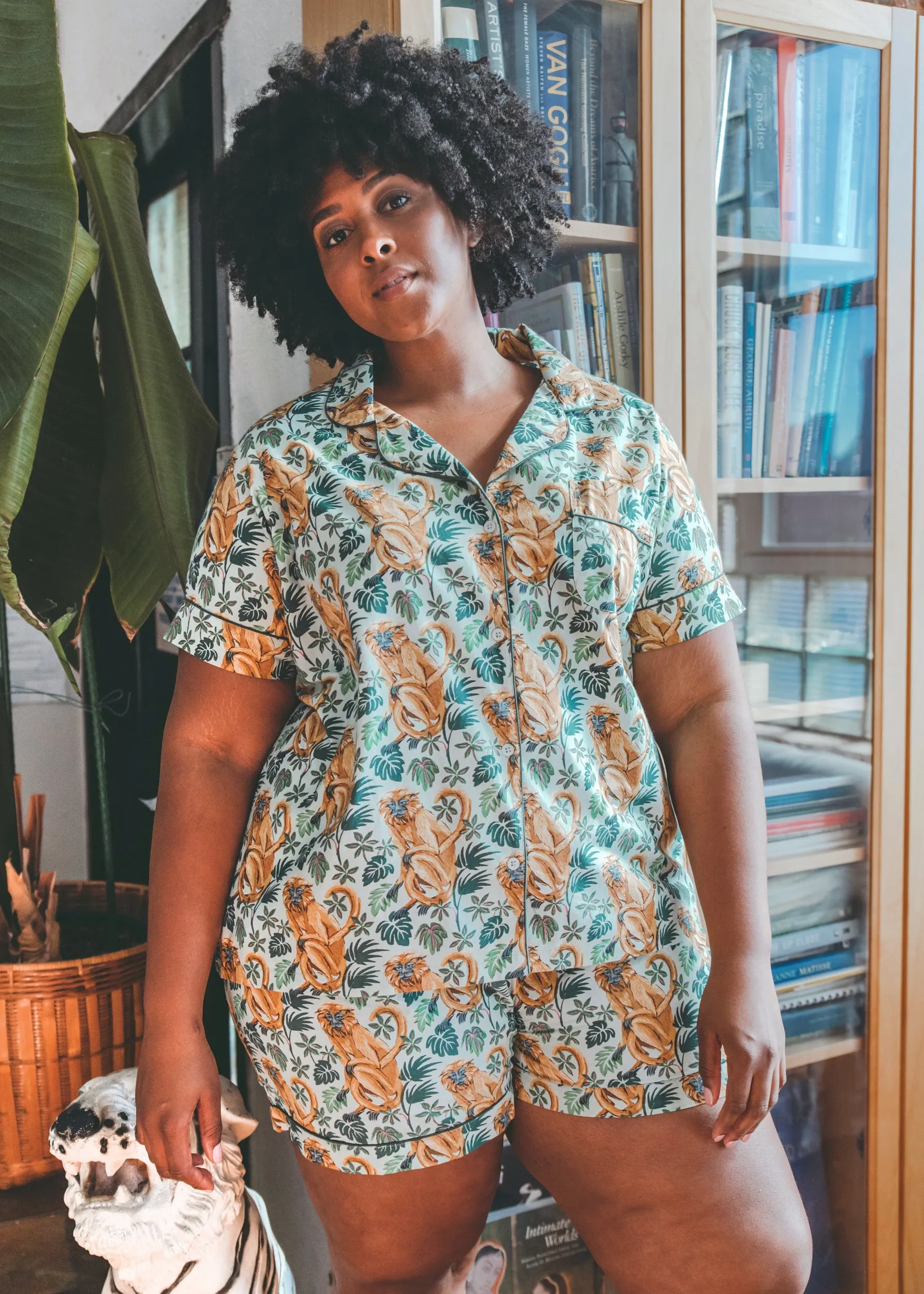 Lion Tamarin - Short PJ Set - Jade