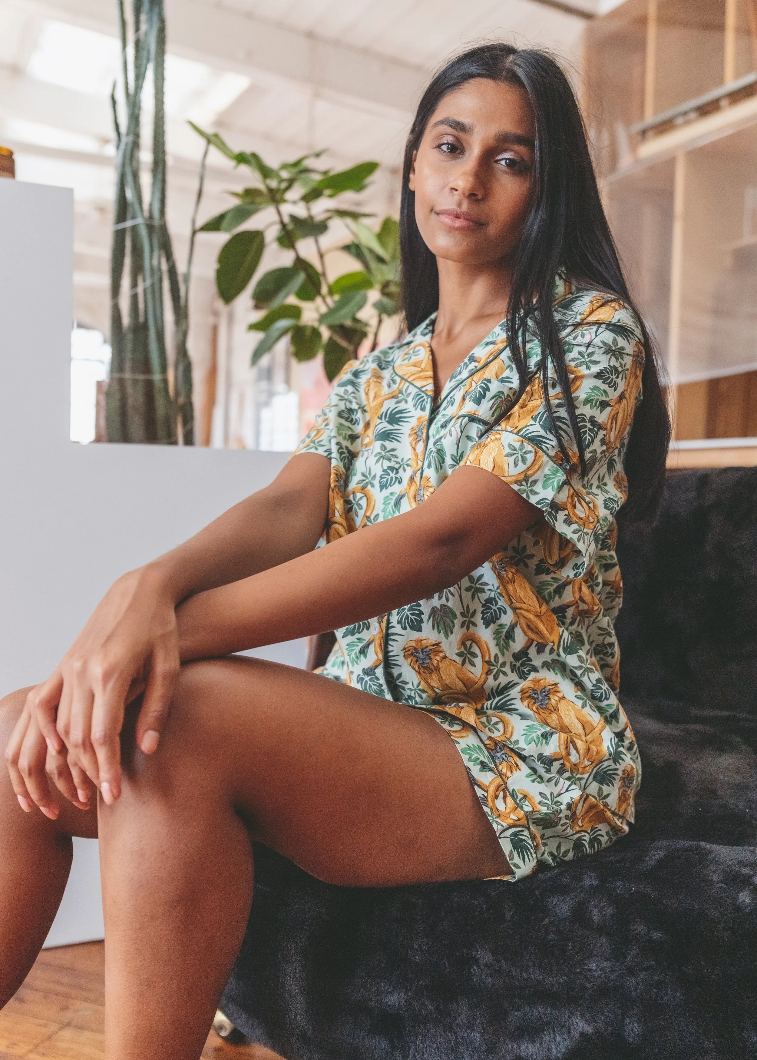 Lion Tamarin - Short PJ Set - Jade
