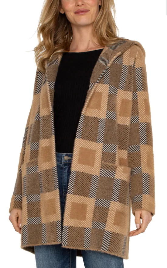 Liverpool: Sweater Coat in Camel Check LM8D64SK46J7