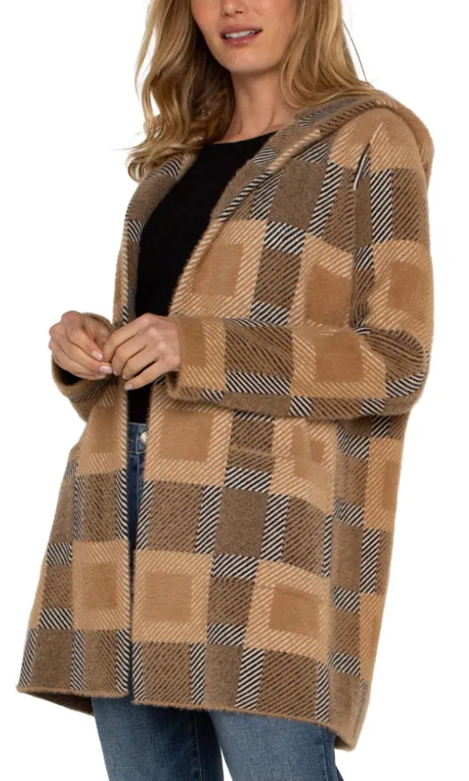 Liverpool: Sweater Coat in Camel Check LM8D64SK46J7
