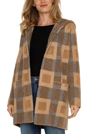 Liverpool: Sweater Coat in Camel Check LM8D64SK46J7