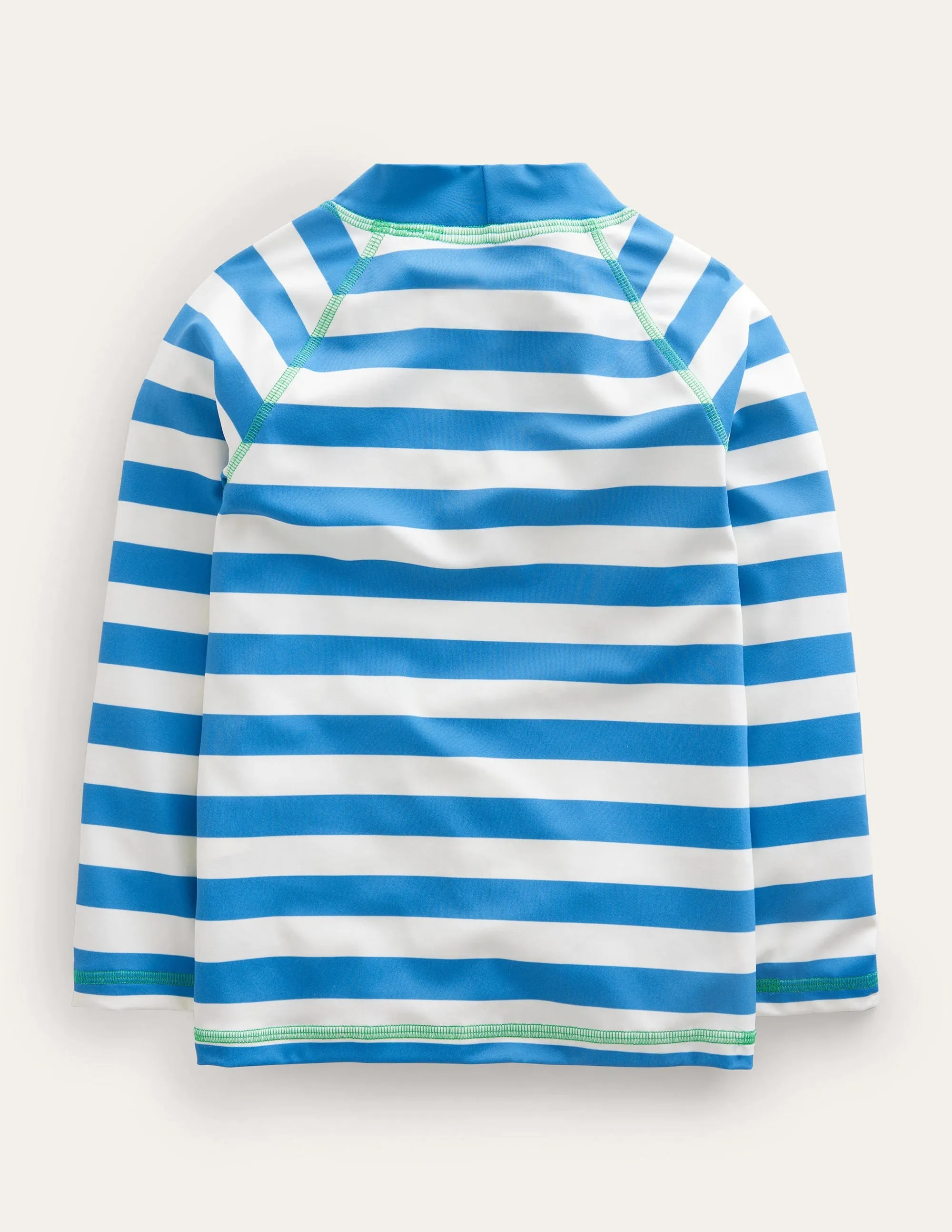 Logo Rash Vest-Island Blue and Ivory Stripe