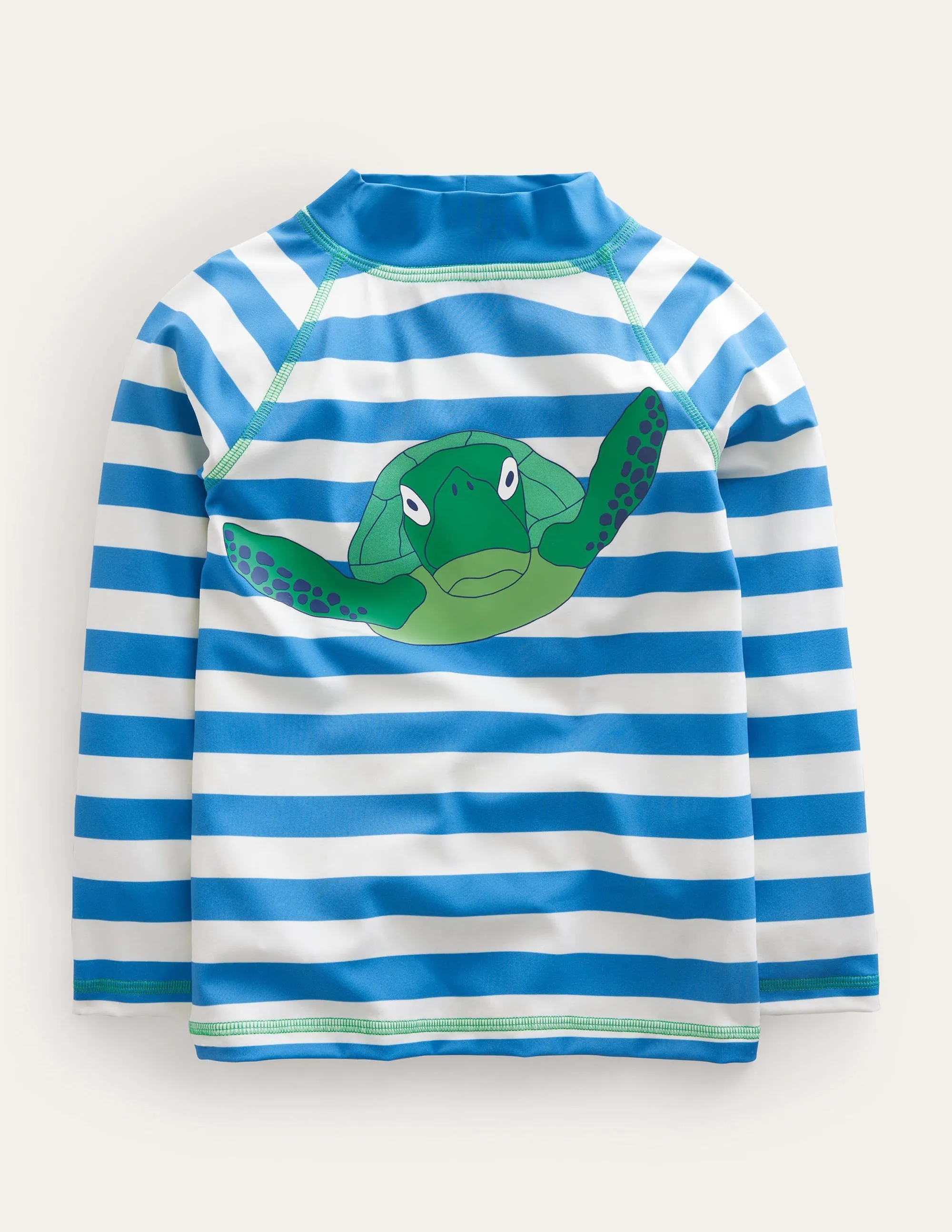Logo Rash Vest-Island Blue and Ivory Stripe