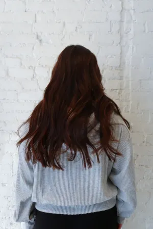 Looking Forward Heather Grey Knit Cropped Jacket