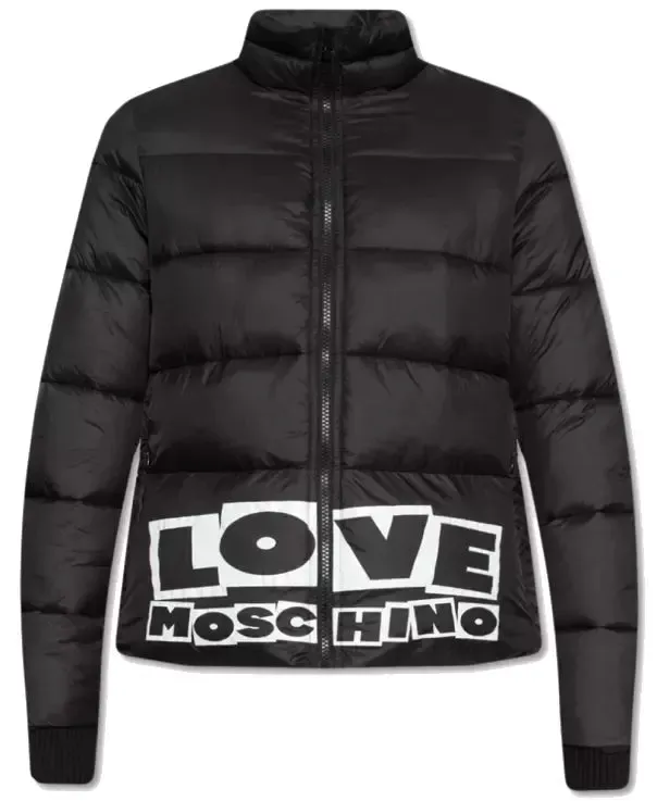 Love Moschino Chic Nylon Down Jacket with Bold Logo
