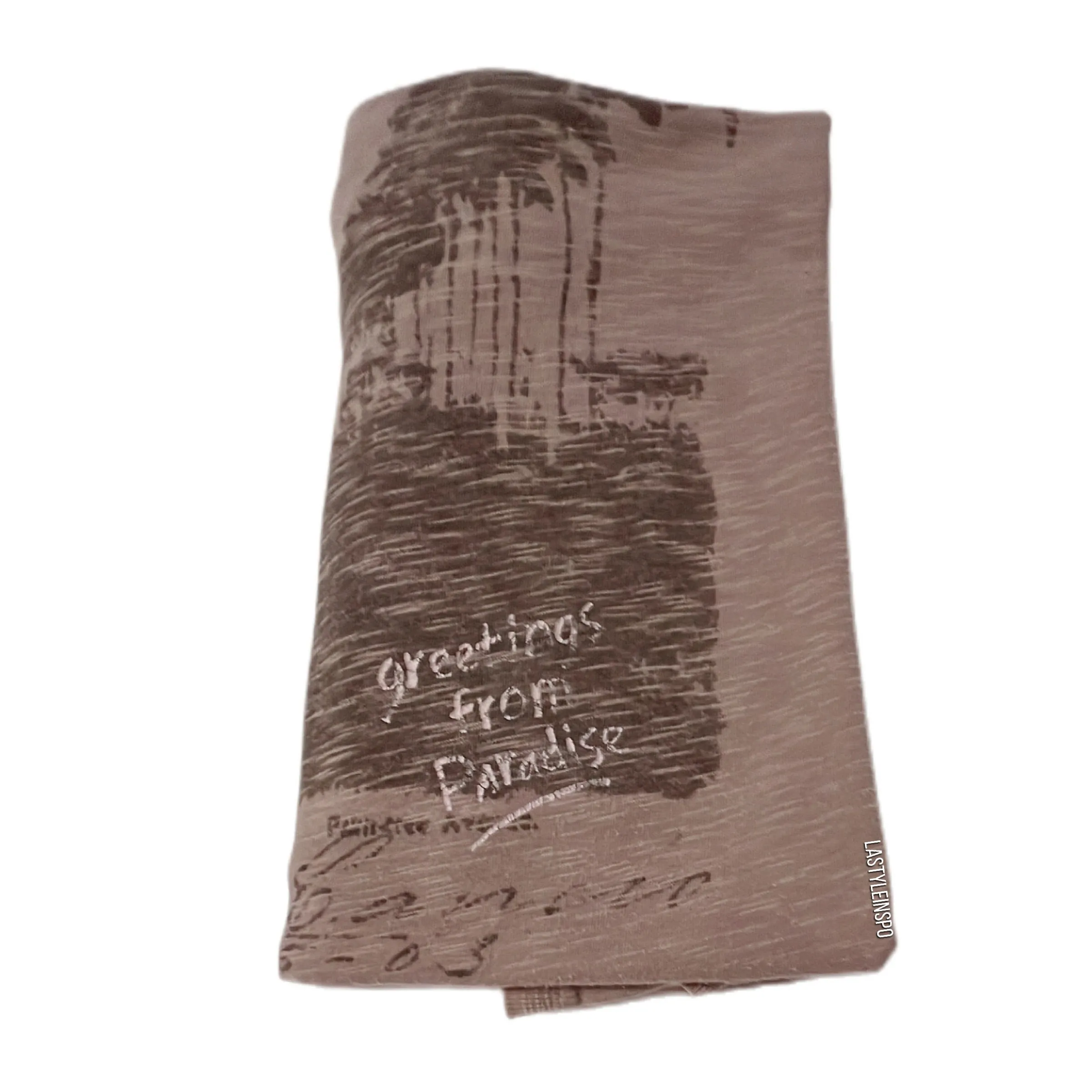 Lucky Brand Men’s Tshirt Greetings from Paradise Cuba Pattern in Brown Size XL
