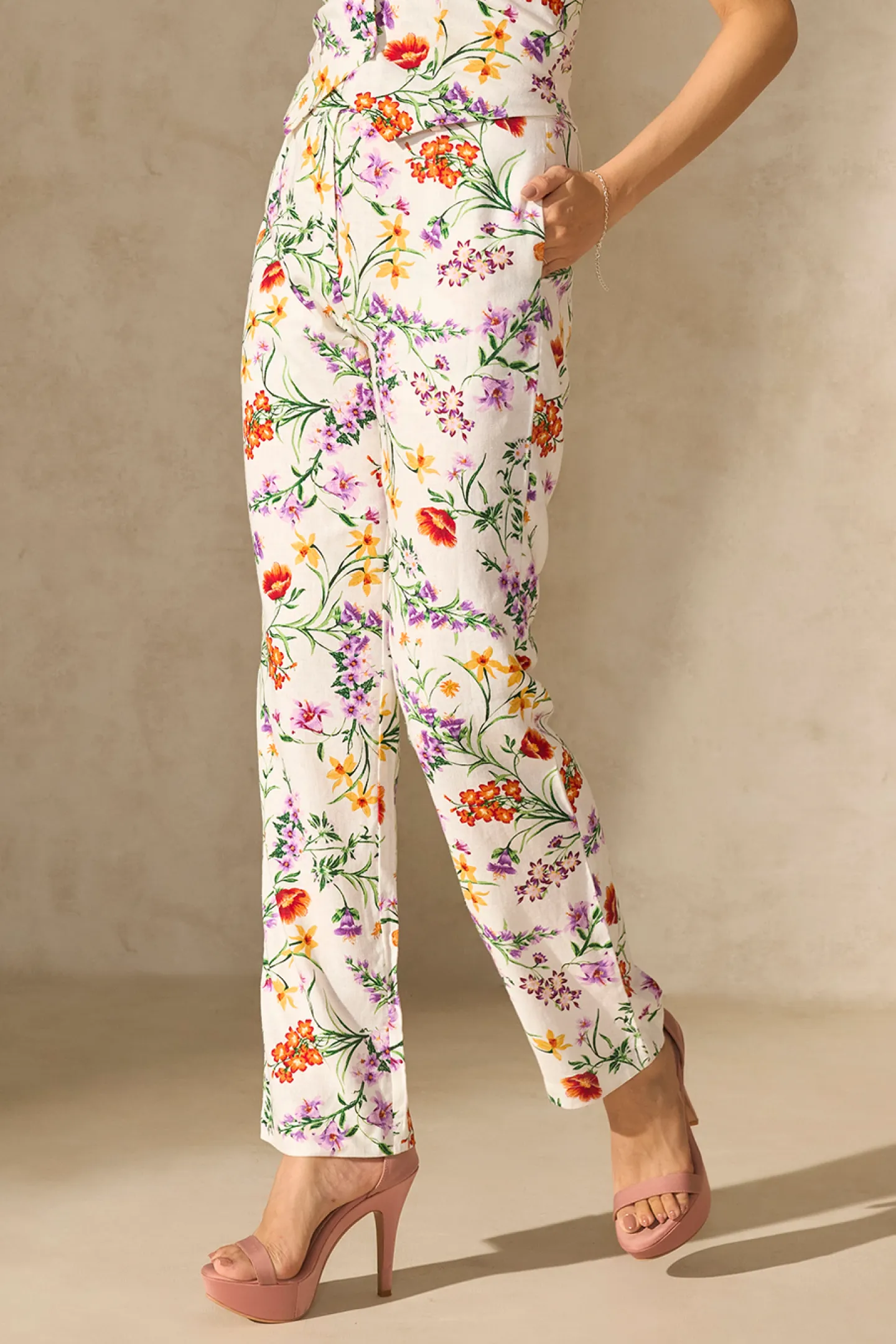 Lyra Pant|Linen Blend Straight Pants