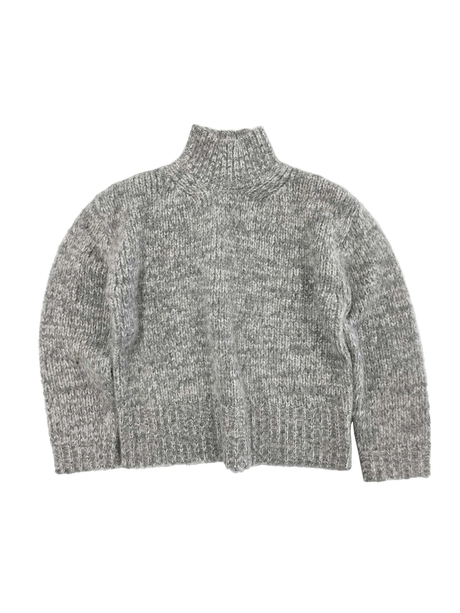 Marled Mockneck in Pale Grey Marl