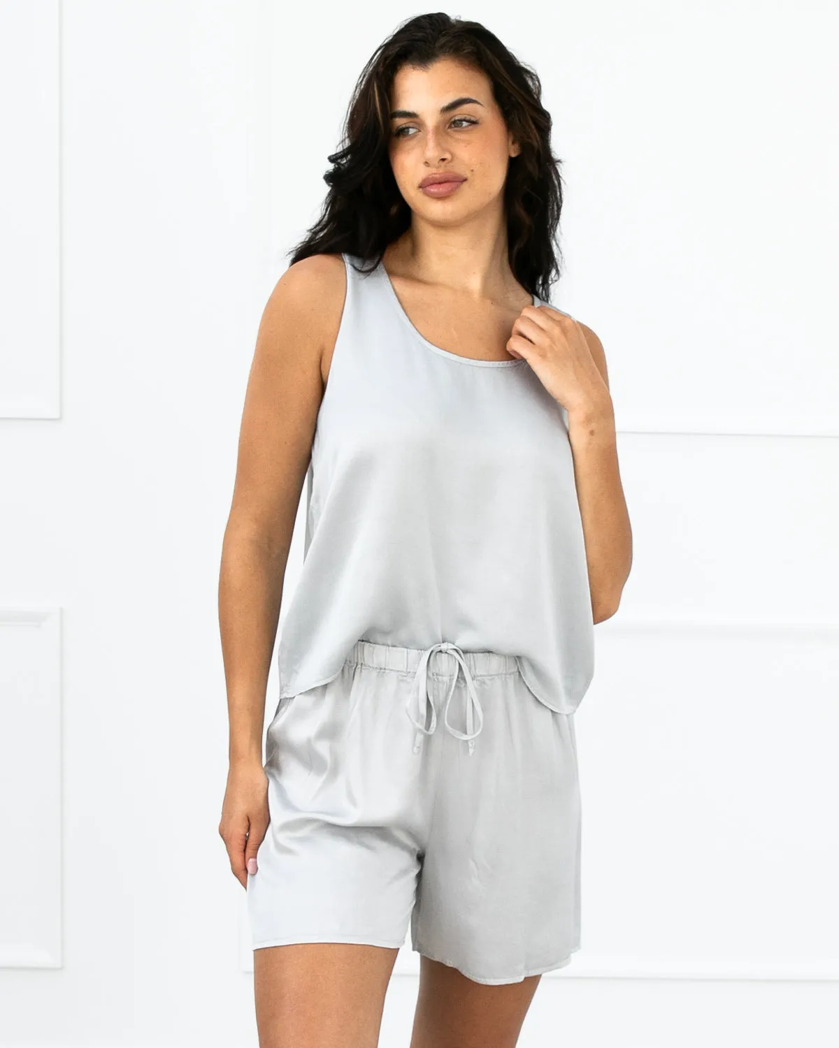Marta Silky Soft Cami Silver & Pink