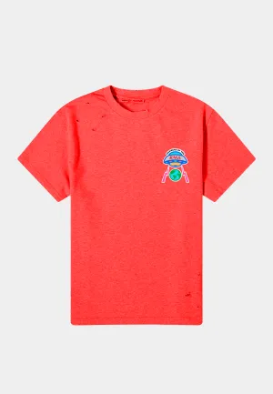 Members Of The Rage Distressed Tshirt Small Logo Infrared Red