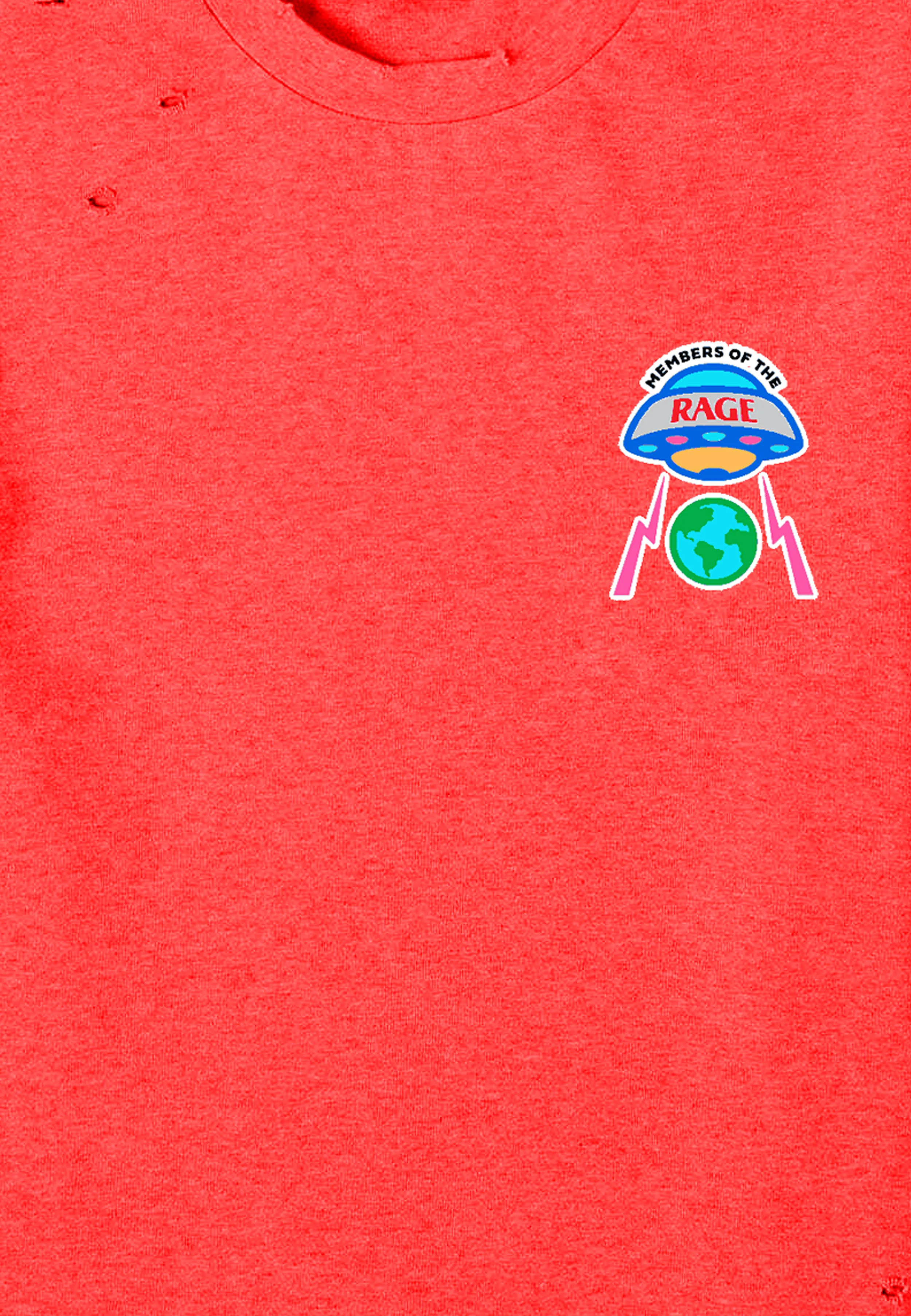 Members Of The Rage Distressed Tshirt Small Logo Infrared Red