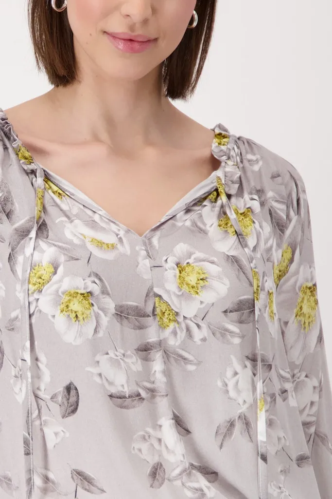 Monari Flower All Over Blouse 408665 - Grey
