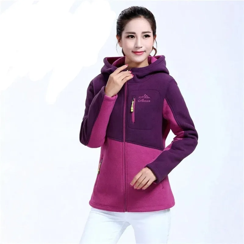 New Korean Women's Thickened Plush Fleece Coat Loose Zip Embroidered Jacket, Sweatershirt for Young and Middle-aged Females