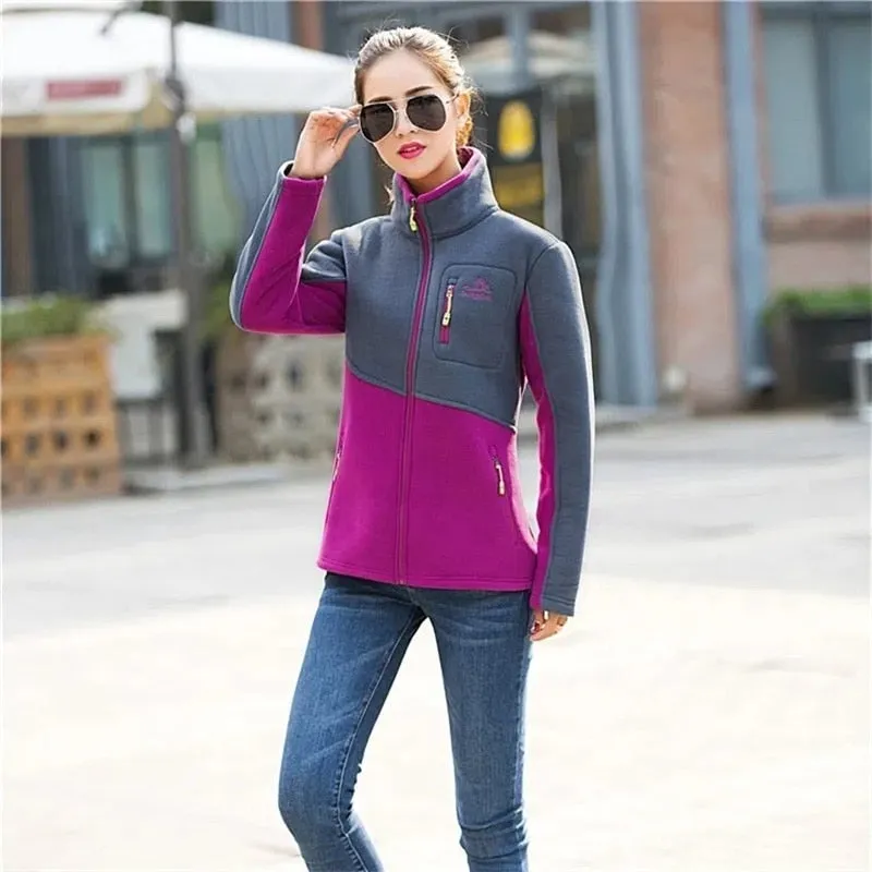 New Korean Women's Thickened Plush Fleece Coat Loose Zip Embroidered Jacket, Sweatershirt for Young and Middle-aged Females