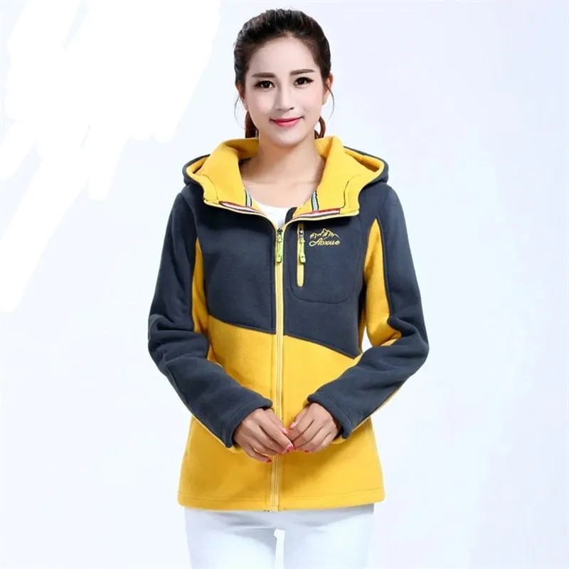 New Korean Women's Thickened Plush Fleece Coat Loose Zip Embroidered Jacket, Sweatershirt for Young and Middle-aged Females