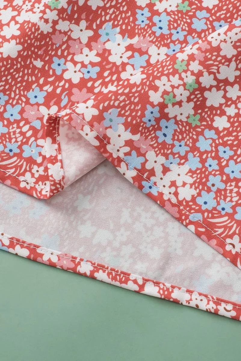 Nina Ruffled Pale Pink Plus Size Floral Blouse