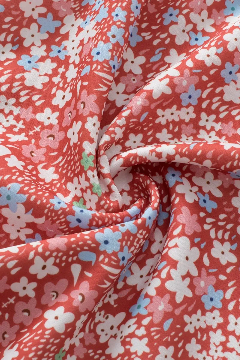 Nina Ruffled Pale Pink Plus Size Floral Blouse