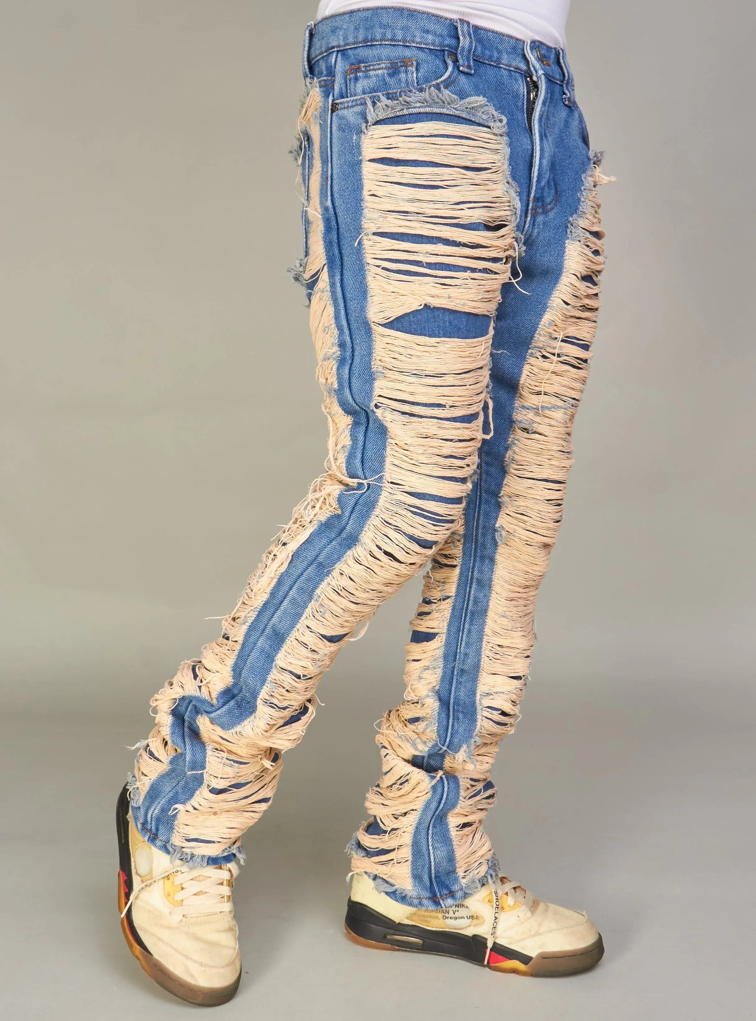 NME Jeans - Busy - Super Distressed - Vintage Blue Wash - 501