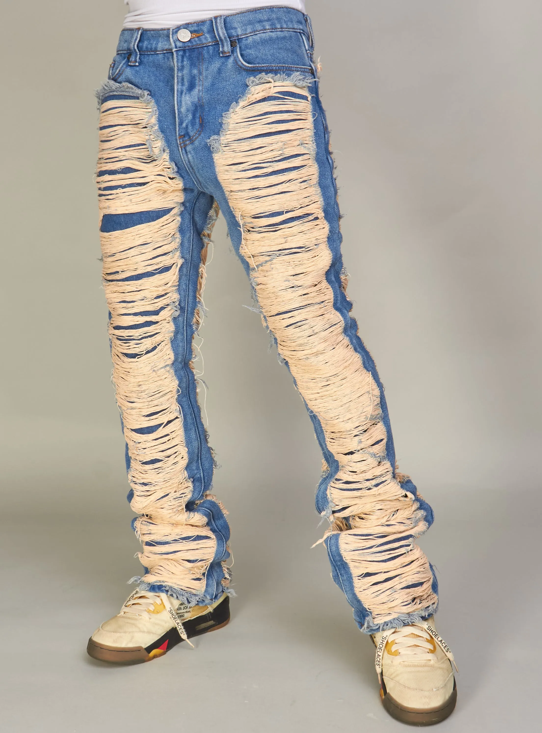 NME Jeans - Busy - Super Distressed - Vintage Blue Wash - 501