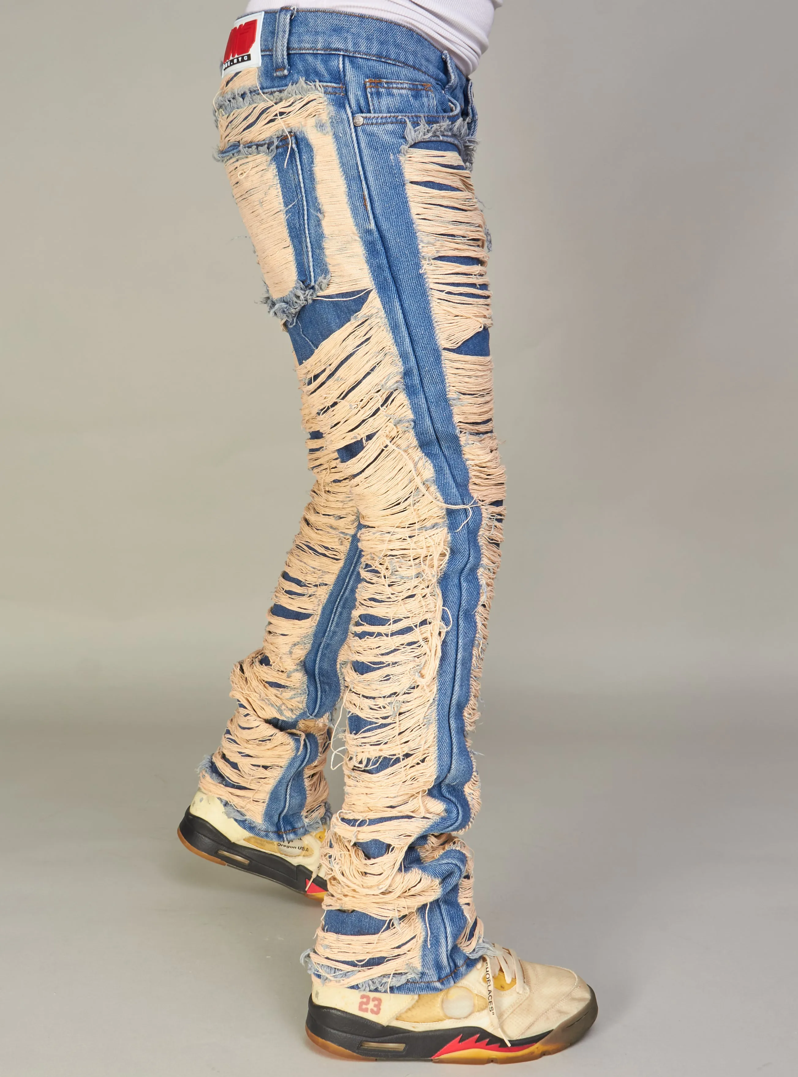NME Jeans - Busy - Super Distressed - Vintage Blue Wash - 501