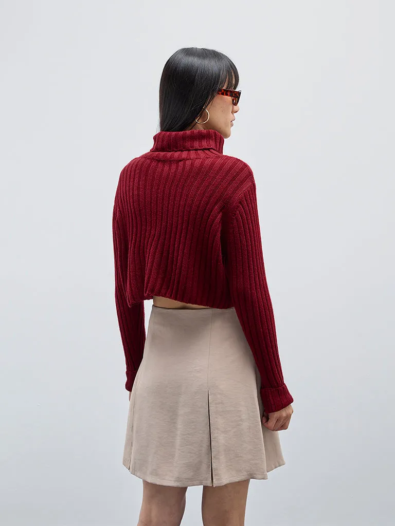 Nuon Burgundy Knitted Sweater