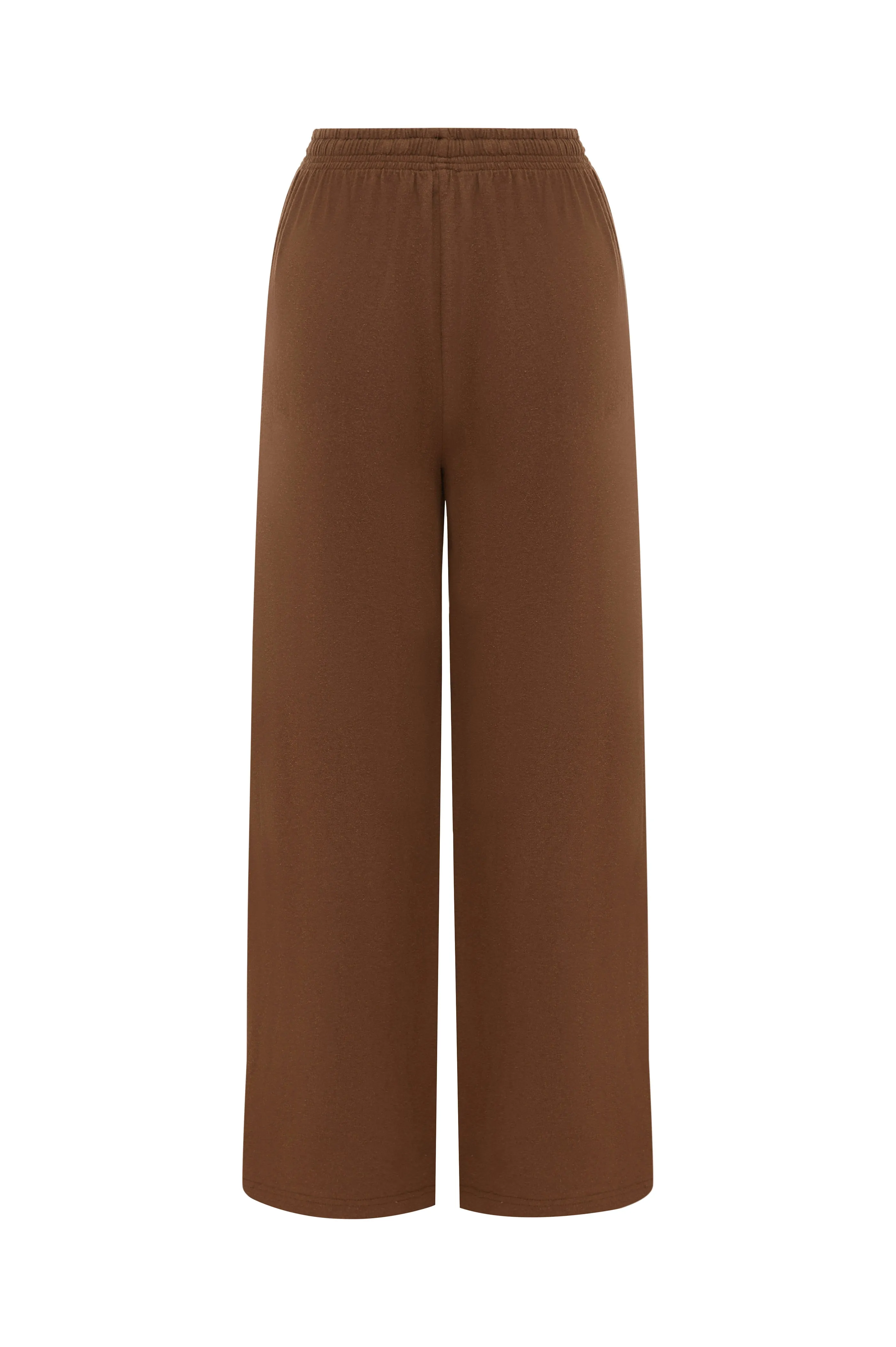 Olga Joan Hemp Drawstring Jersey Pant Umber