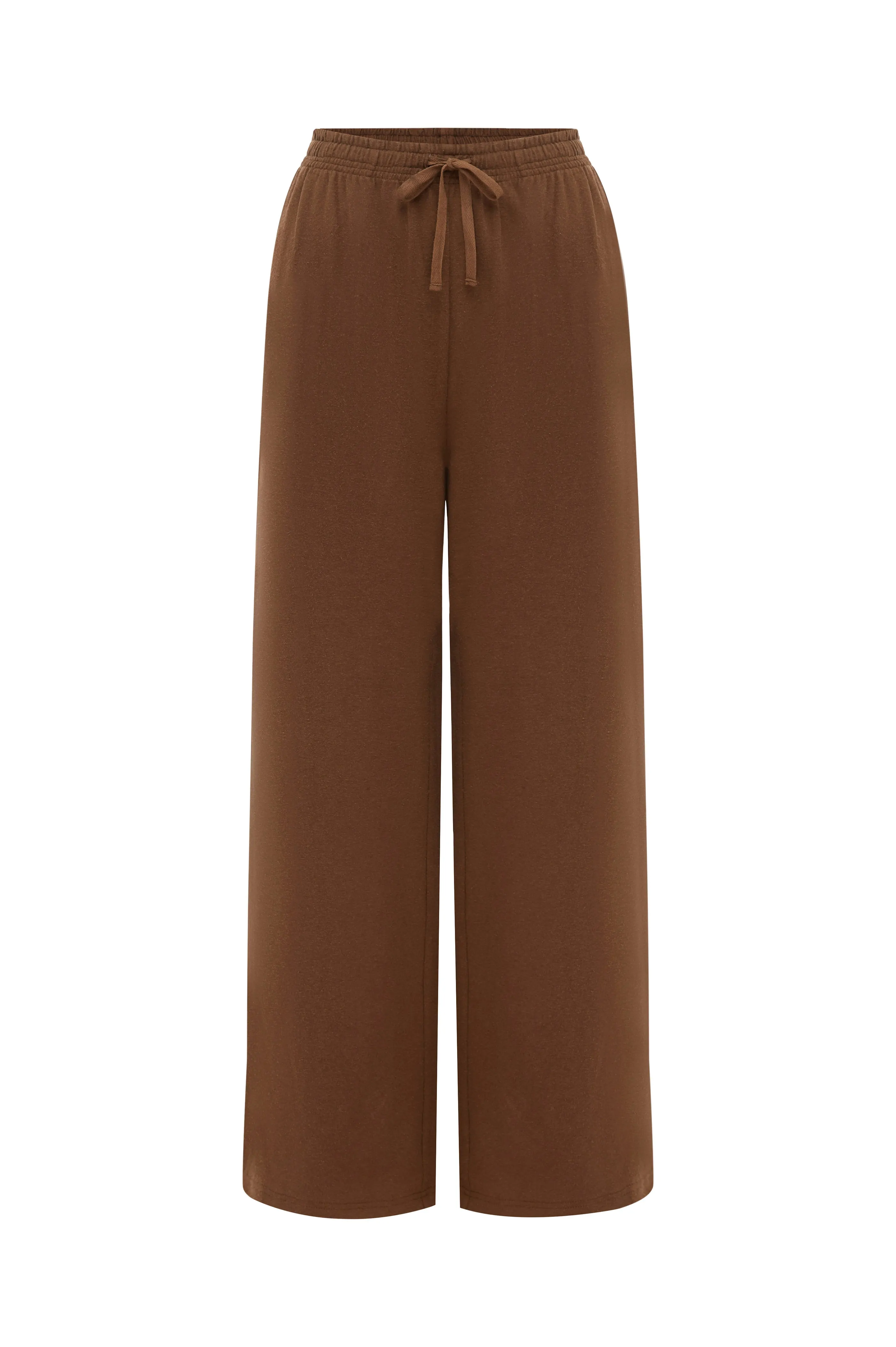 Olga Joan Hemp Drawstring Jersey Pant Umber