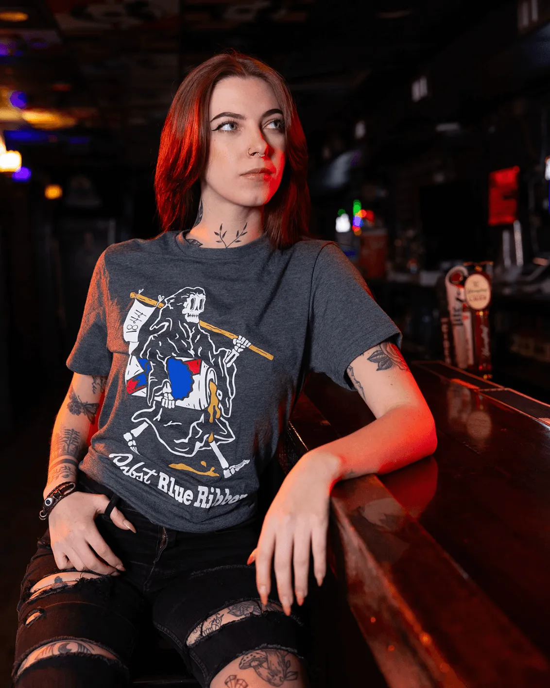 Pabst Blue Ribbon Grim Reaper (Grey) / Shirt