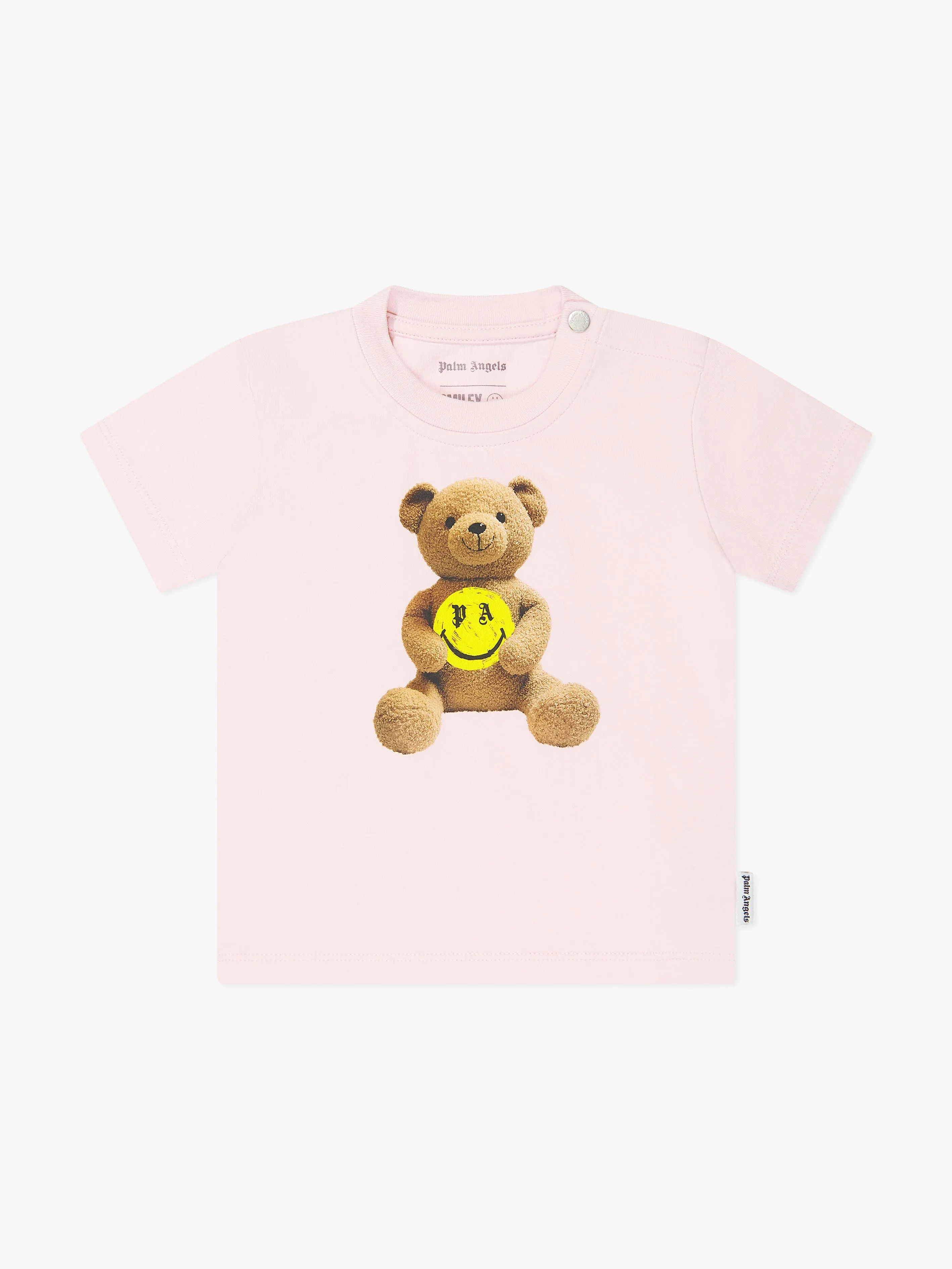 Palm Angels Baby Girls Smiley Bear T-Shirt in Pink