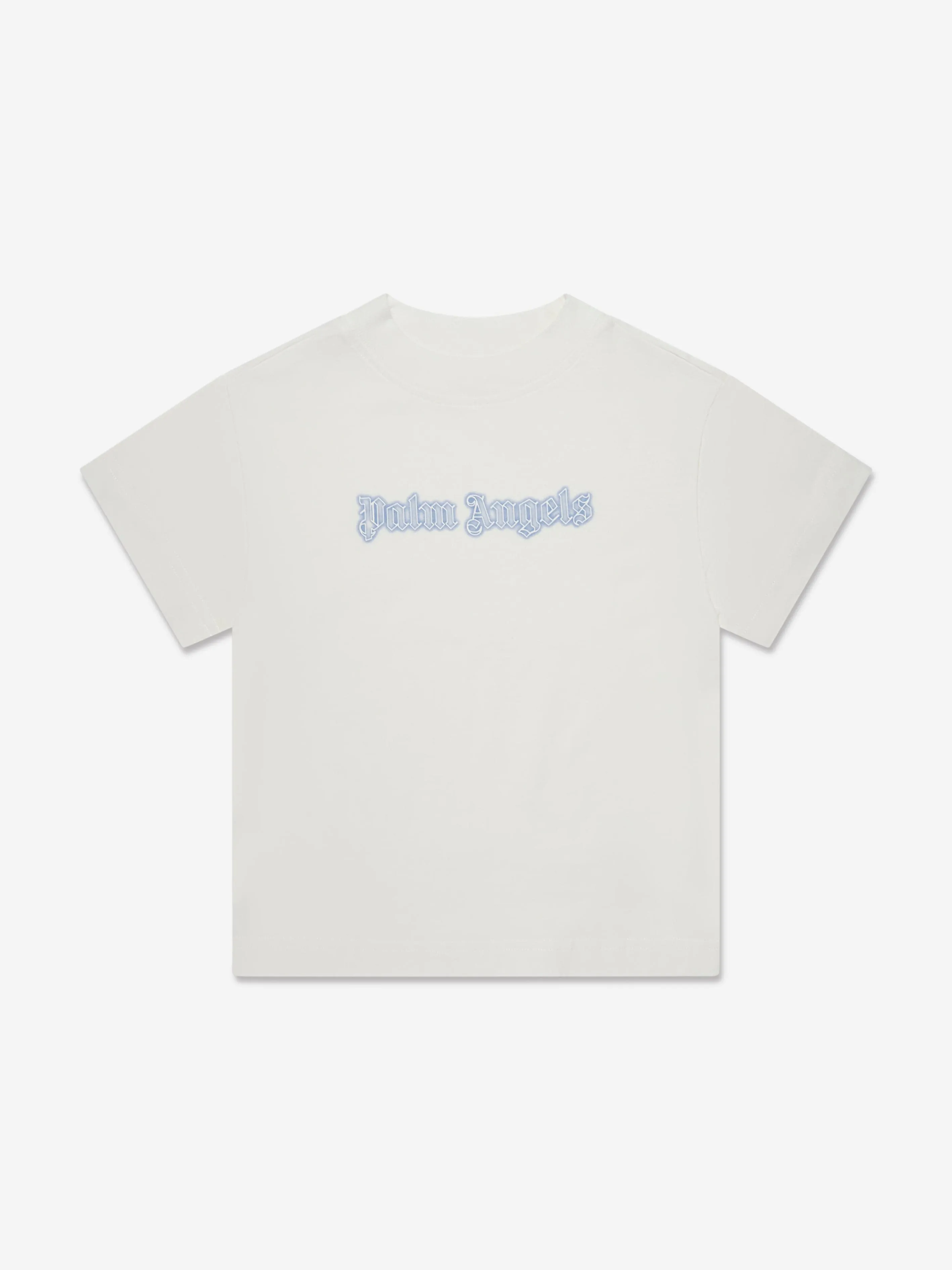 Palm Angels Boys Neon Logo T-Shirt in White