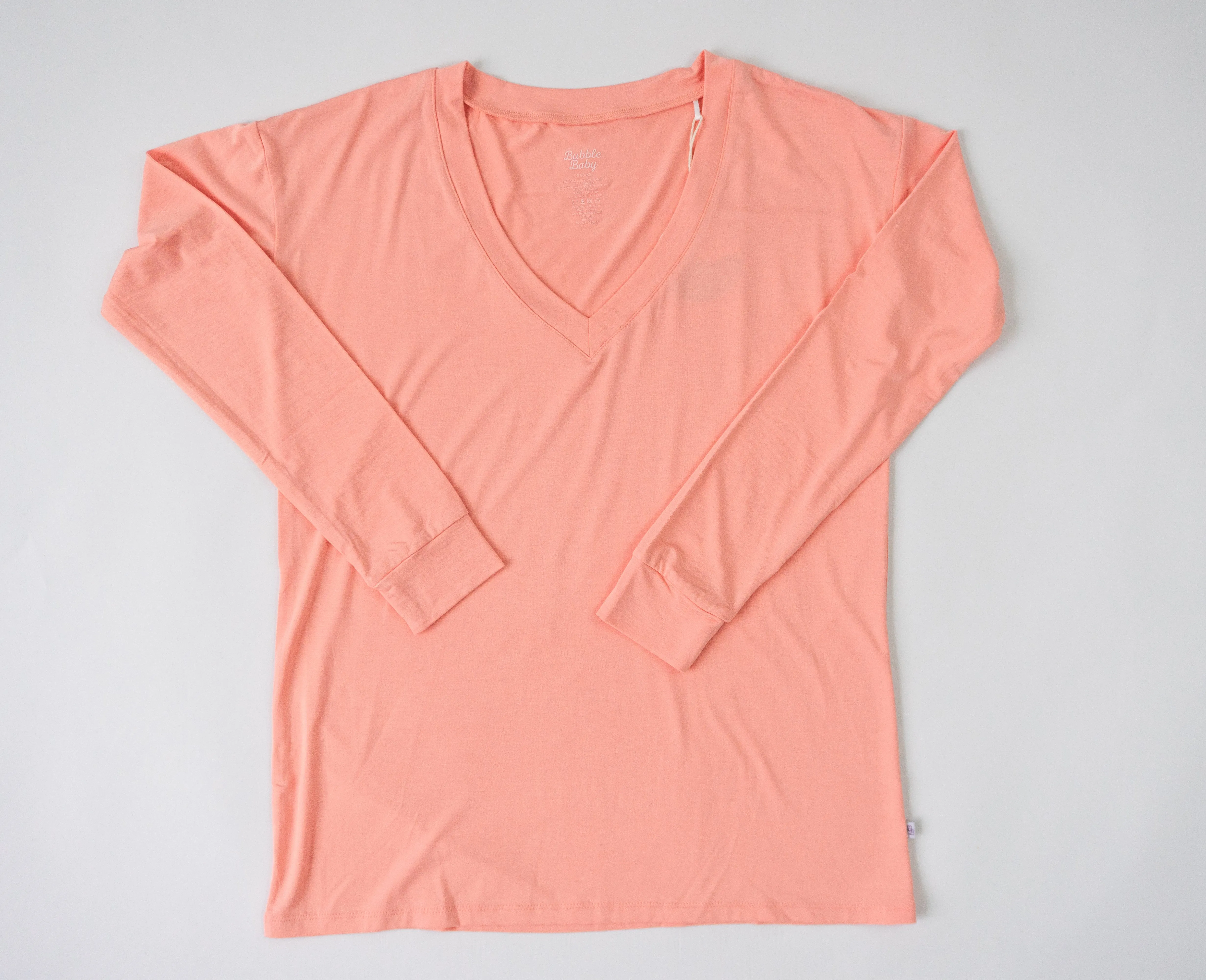 Peach | Adult Long Sleeve V Neck