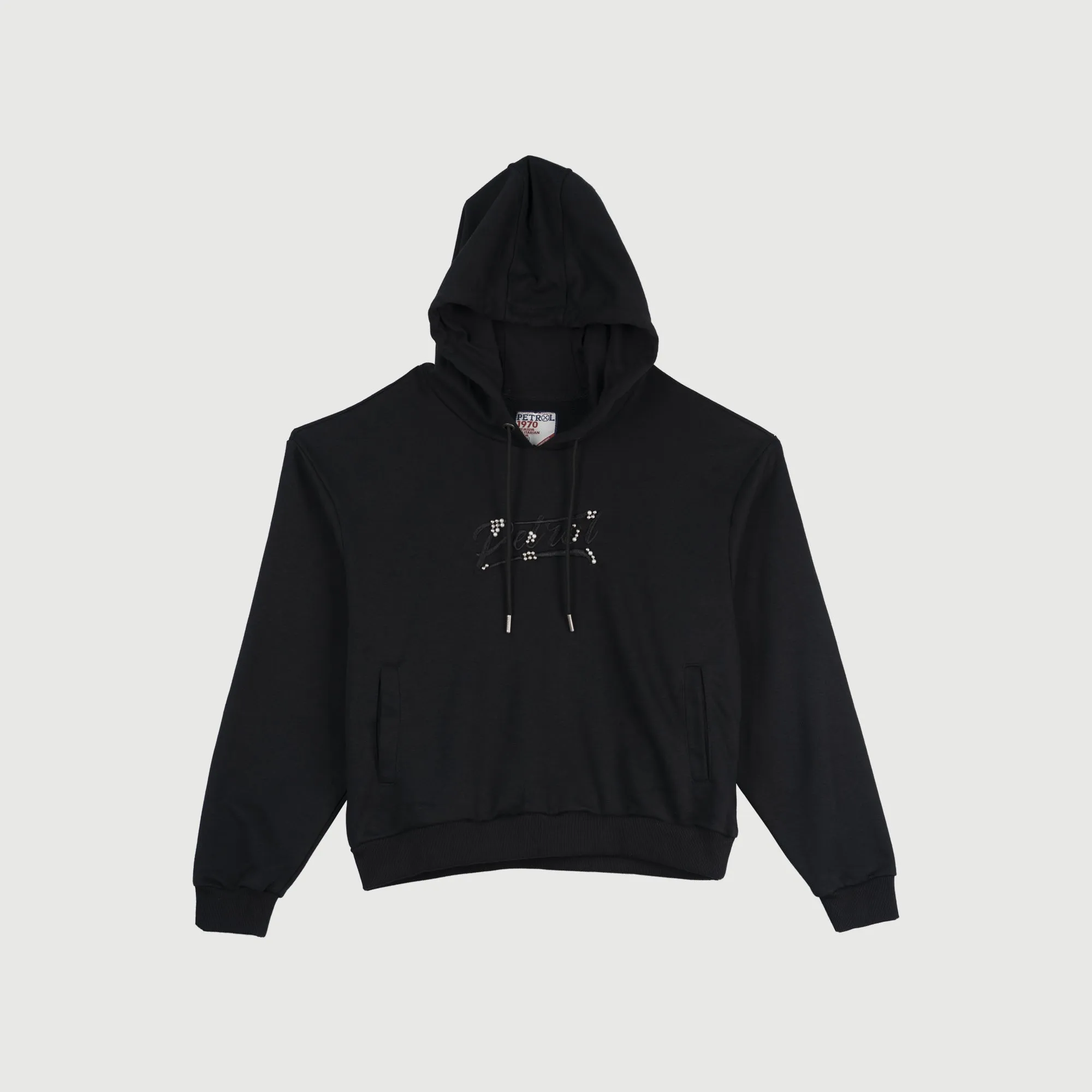 Petrol Ladies Basic Hoodie Crop Jacket Trendy Fashion High Quality Apparel Comfortable Casual Jacket for Women Crop 118664 (Black)
