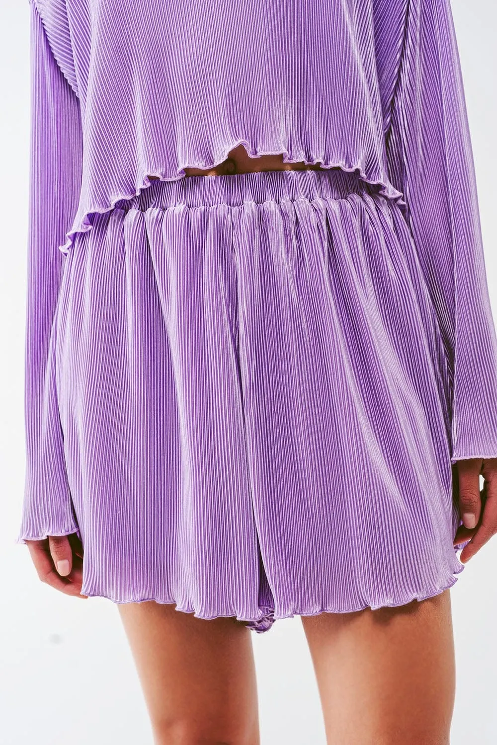 Pleated Short In Lilac