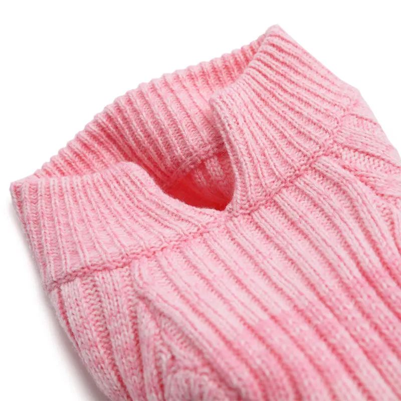 PP BASIC TURTLENECK PINK DOG SWEATER