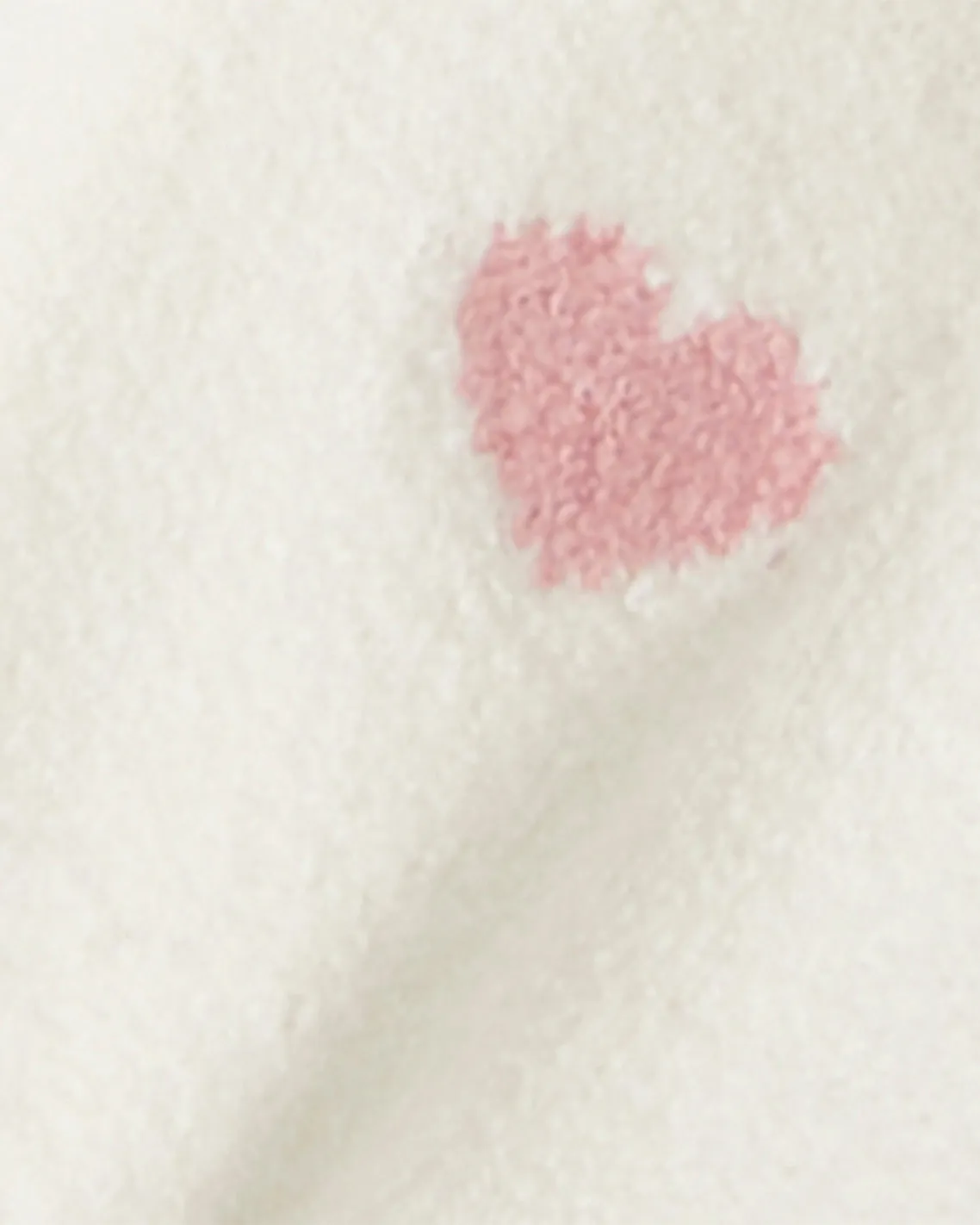 Puff Sleeve Heart Sweater in White