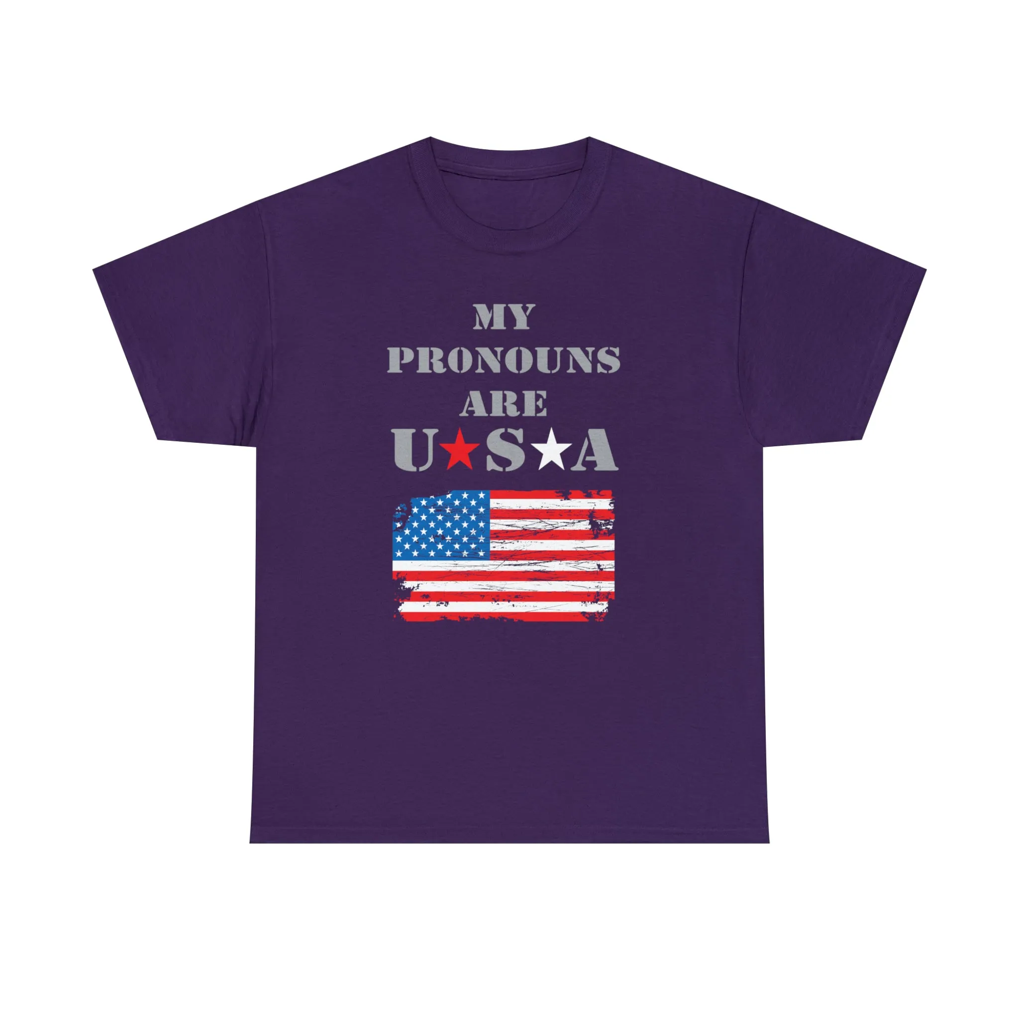 "My Pronouns are USA" in a super comfy heavy cotton t-shirt
