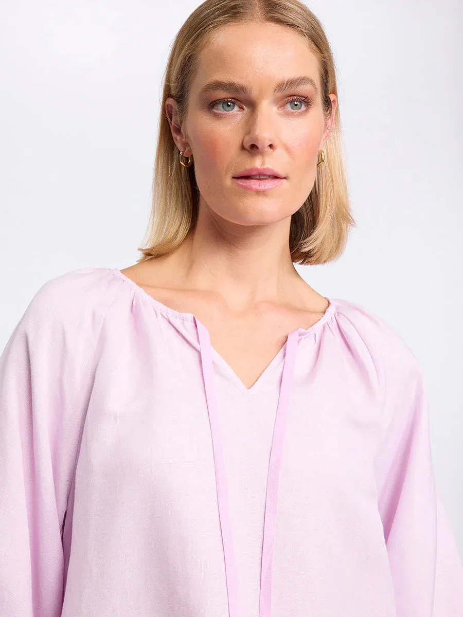 Raglan Sleeve Peasant Top in Pink Salt YTMS54666 by Marco Polo