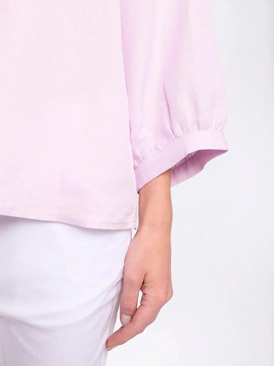 Raglan Sleeve Peasant Top in Pink Salt YTMS54666 by Marco Polo