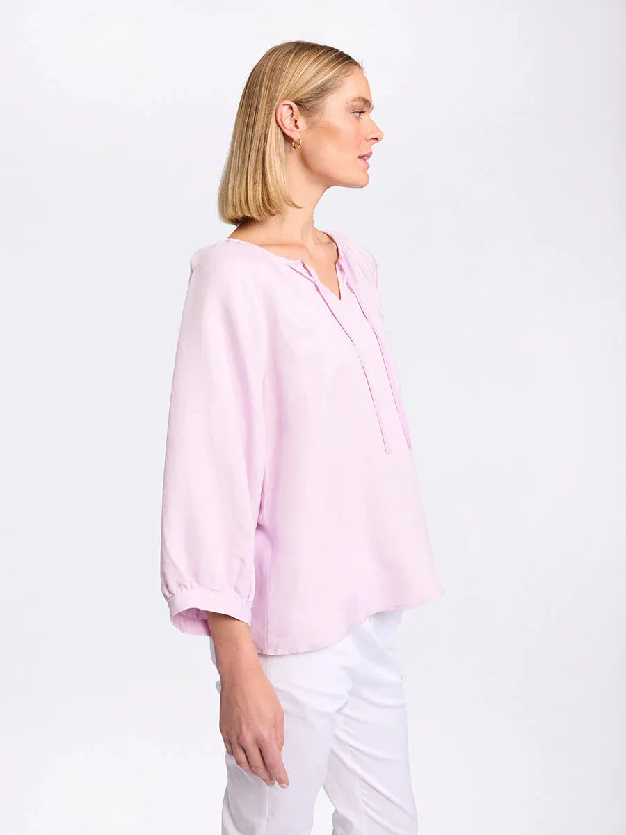 Raglan Sleeve Peasant Top in Pink Salt YTMS54666 by Marco Polo