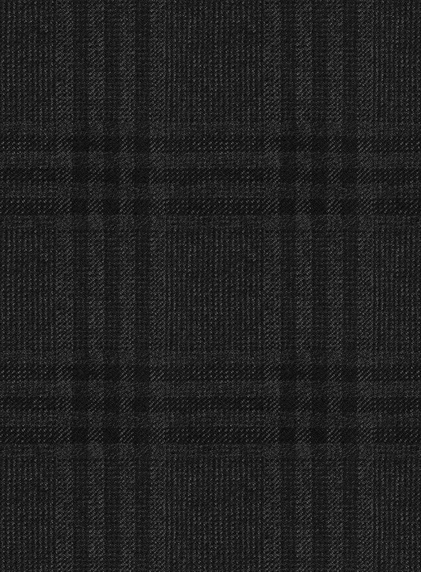Scabal Charcoal Checks Wool Jacket