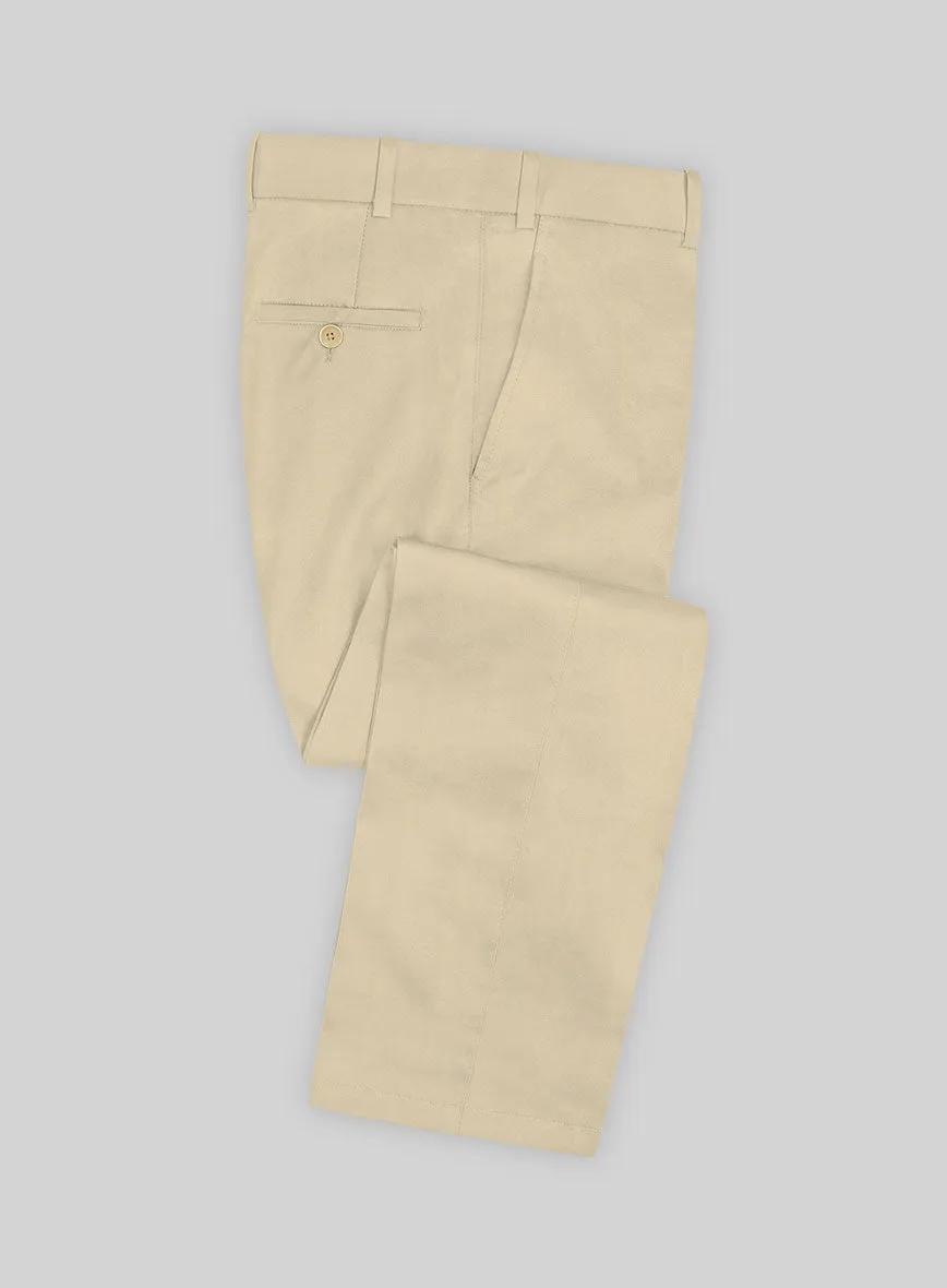 Scabal Khaki Cashmere Cotton Pants